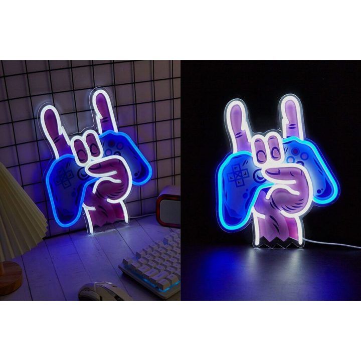 LED neoninis šviestuvas su rankos ir valdiklio motyvu Manta SNL109MT