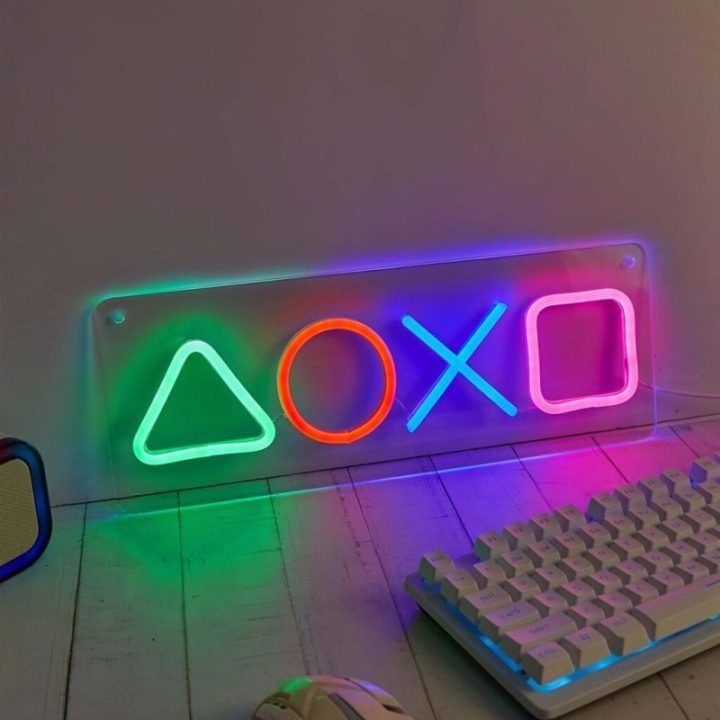 Dekoratyvinis neoninis LED šviestuvas su žaidimų simboliais Manta SNL111MT