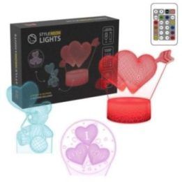 LED šviestuvo rinkinys su 3D širdies motyvu Manta SNL115RGB, 3 dizainai