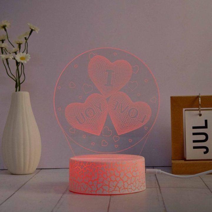 LED šviestuvo rinkinys su 3D širdies motyvu Manta SNL115RGB, 3 dizainai