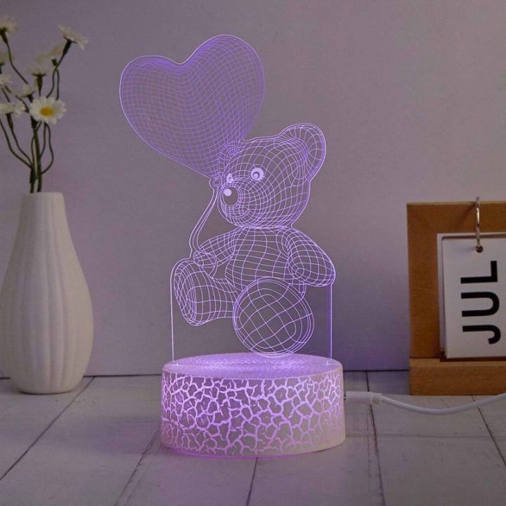 LED šviestuvo rinkinys su 3D širdies motyvu Manta SNL115RGB, 3 dizainai