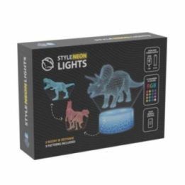 Dekoratyvinio LED šviestuvo rinkinys su 3 dinozaurų motyvais Manta SNL117RGB