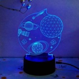 Dekoratyvinio LED šviestuvo rinkinys su 3 kosmoso dizainais Manta SNL118RGB Kosmos RGB 3D