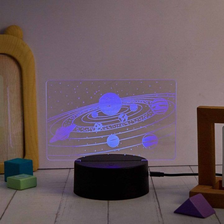 Dekoratyvinio LED šviestuvo rinkinys su 3 kosmoso dizainais Manta SNL118RGB Kosmos RGB 3D