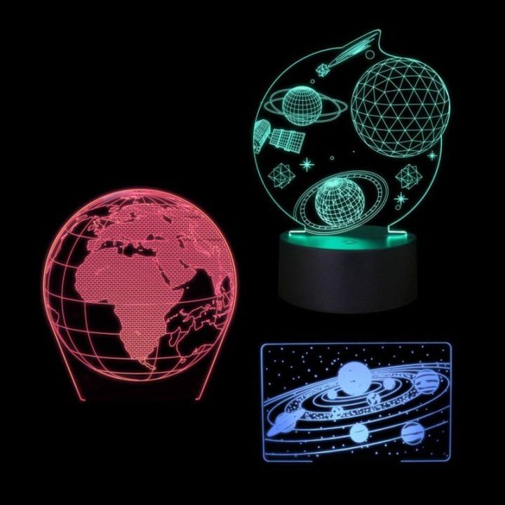 Dekoratyvinio LED šviestuvo rinkinys su 3 kosmoso dizainais Manta SNL118RGB Kosmos RGB 3D