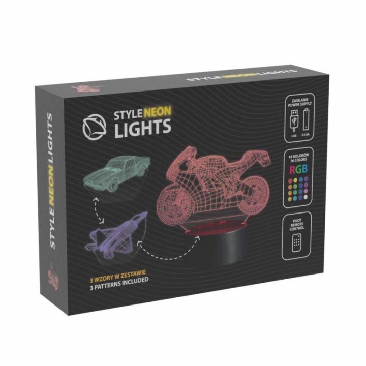 Dekoratyvinis LED šviestuvas su 3D efektu Manta SNL121RGB, 3 dizainai