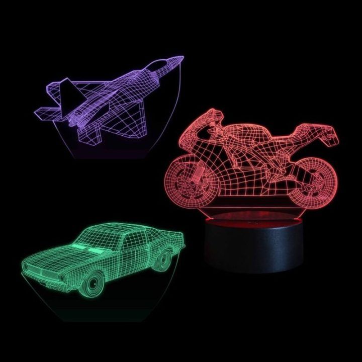 Dekoratyvinis LED šviestuvas su 3D efektu Manta SNL121RGB, 3 dizainai
