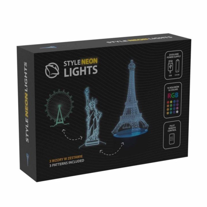 3D efekto RGB LED dekoratyvinis šviestuvas Manta SNL125RGB, 3 dizainai