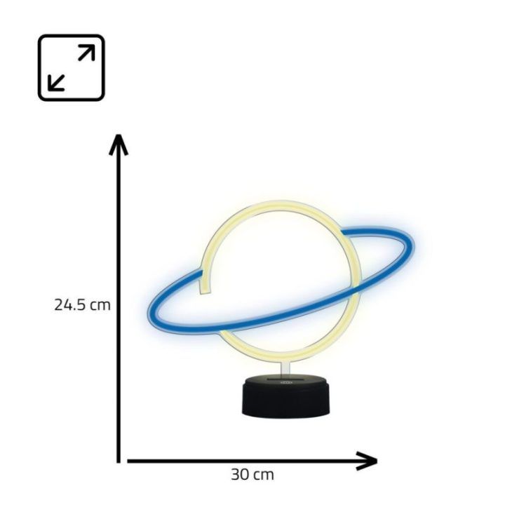 LED dekoratyvinis šviestuvas su jutikliniu mygtuku Manta SNL38BLT, mėlynas su baltu