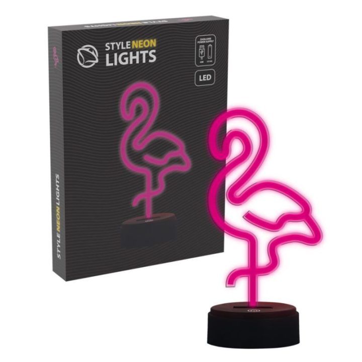 Dekoratyvinis LED šviestuvas su flamingo motyvu Manta SNL79PK, rožinis