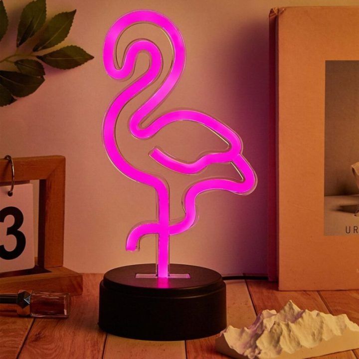 Dekoratyvinis LED šviestuvas su flamingo motyvu Manta SNL79PK, rožinis