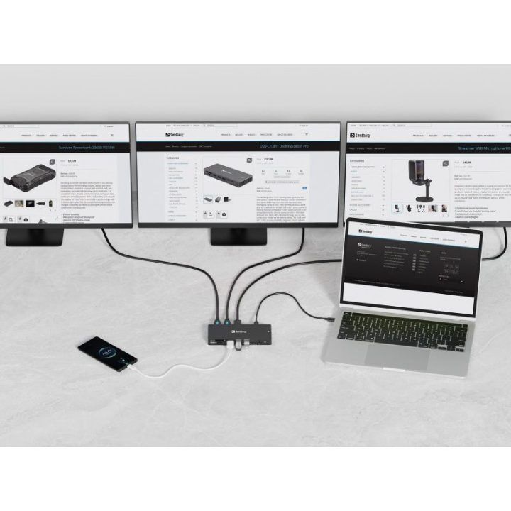 USB-C prijungimo stotelė Sandberg, 13 jungčių