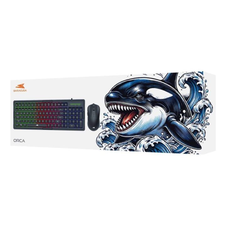 PAVADINIMAS: Žaidimų klaviatūros ir pelės rinkinys Baracuda ORCA-B, juodas