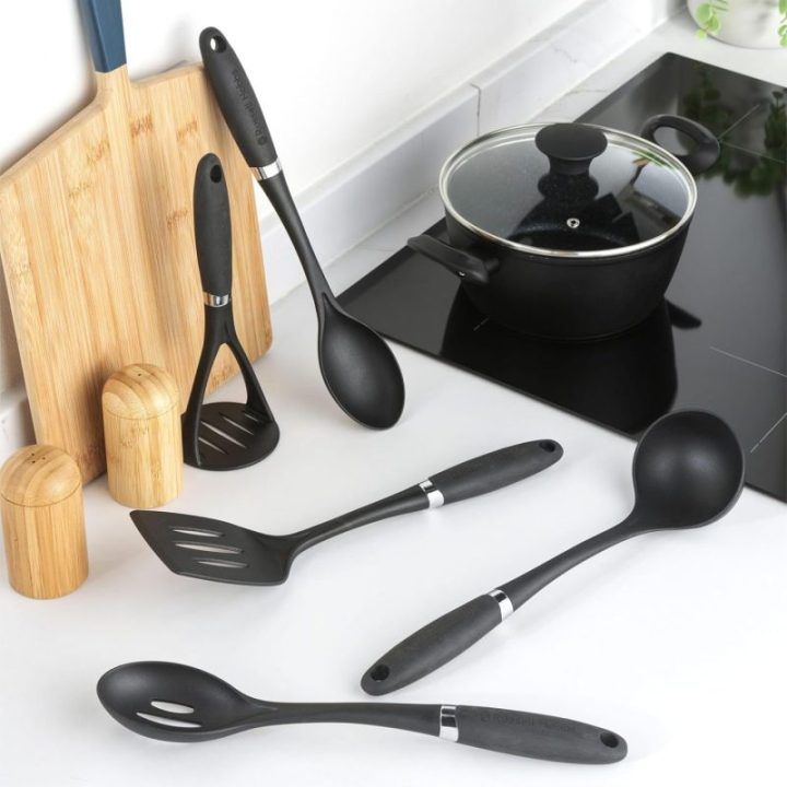Virtuvės įrankių rinkinys Russell Hobbs Venus, 5 vnt., juodas