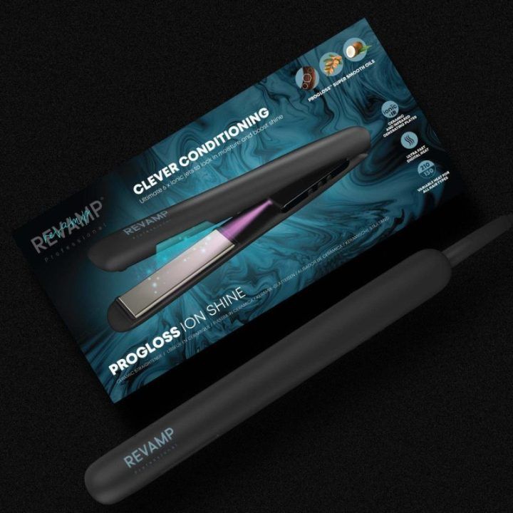 Plaukų tiesintuvas su jonine technologija Revamp ST-1850BK-EU Progloss Ion Shine, 130–210 °C