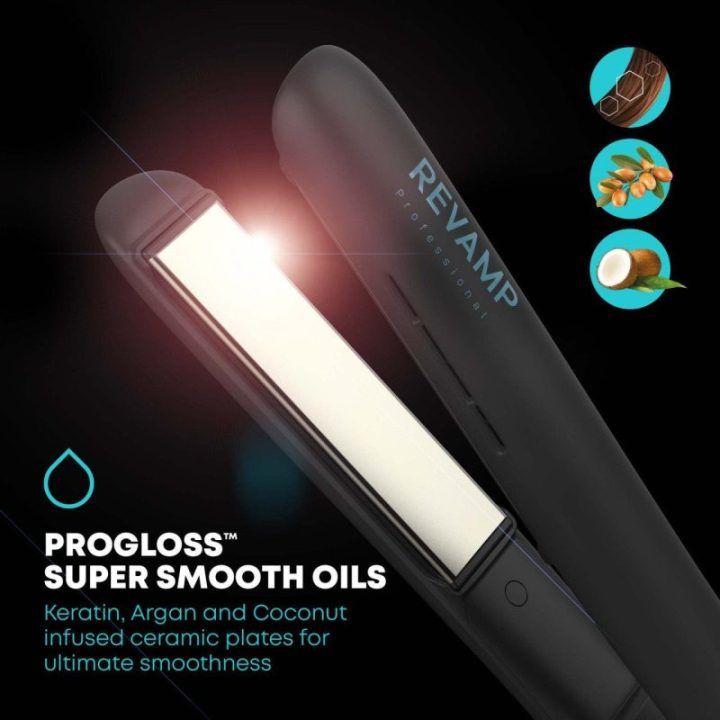 Plaukų tiesintuvas su jonine technologija Revamp ST-1850BK-EU Progloss Ion Shine, 130–210 °C