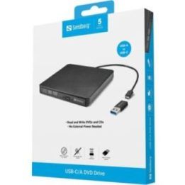 Išorinis DVD ir CD įrenginys su USB-C jungtimi Sandberg