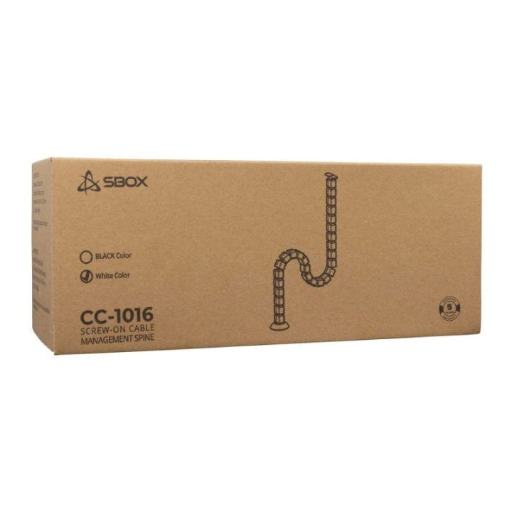 Kabelių tvarkymo sistema Sbox CC-1016W, 99 × 99 × 1292 mm, balta