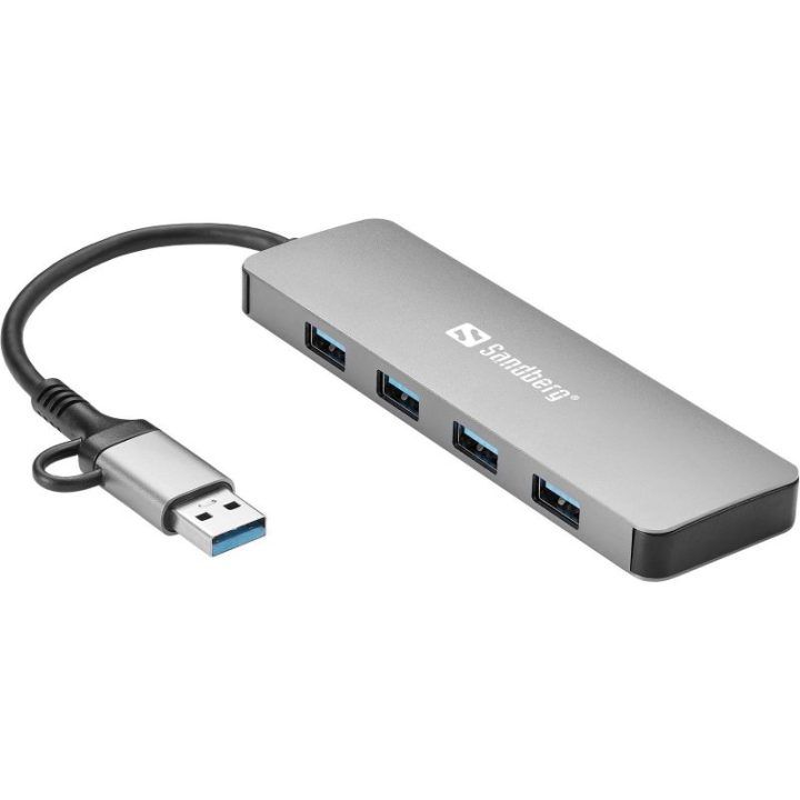 USB šakotuvas su USB-C arba USB-A jungtimi Sandberg, 4 USB 3.0 prievadai