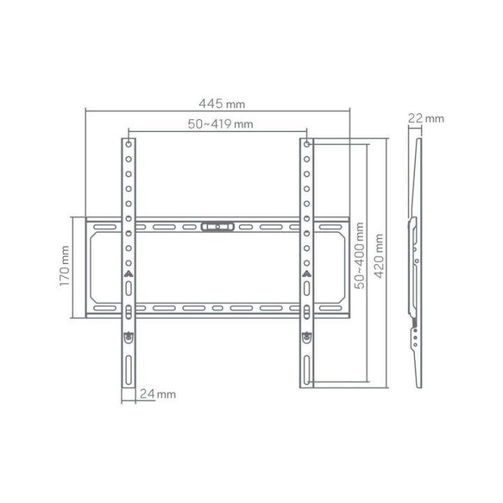 Stacionarus televizoriaus sieninis laikiklis Sbox BL-3744F, 32–75 colių, 45 kg
