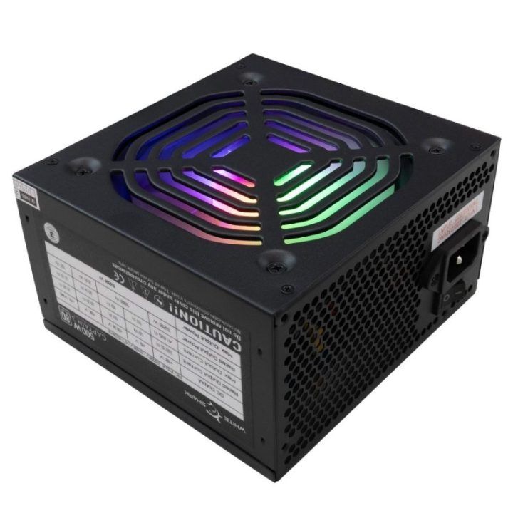 ATX maitinimo blokas su RGB apšvietimu White Shark CAPTAIN 3, 500 W, juodas