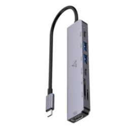 USB-C šakotuvas su 4K HDMI ir 100 W įkrovimu Sbox H-999, sidabro spalvos