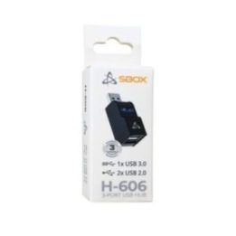 USB-A šakotuvas su 3 prievadais Sbox H-606, juodas
