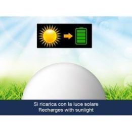 Saulės energija varomas rutulio formos sodo šviestuvas Beper P207ILO225, 25 cm