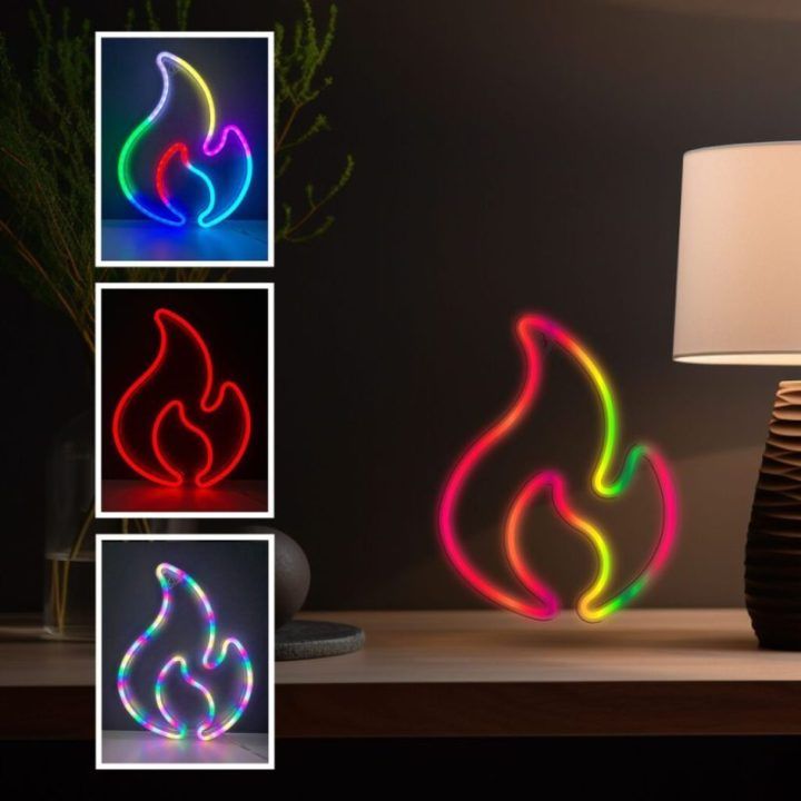 Neoninis šviestuvas su liepsnos motyvu Manta SNL58RGB
