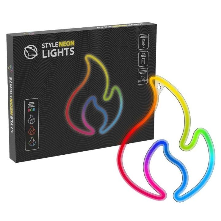 Neoninis šviestuvas su liepsnos motyvu Manta SNL58RGB