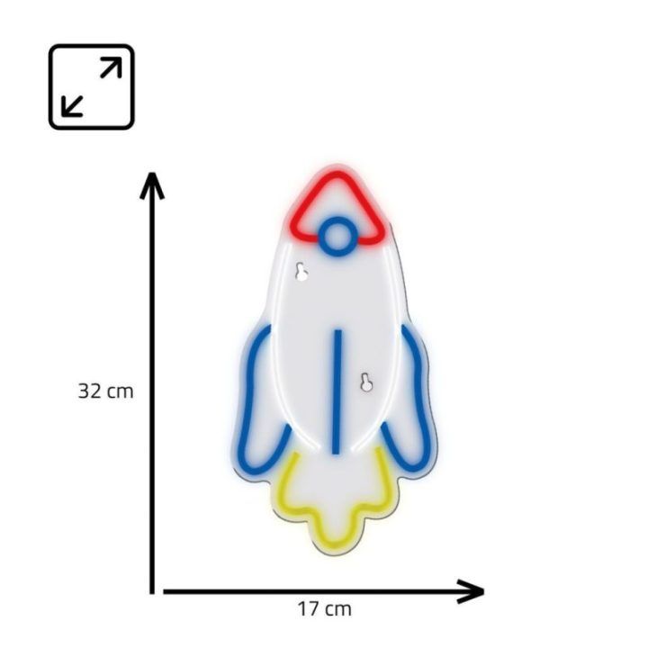 Neoninė LED lempa su raketos motyvu Manta SNL91MT