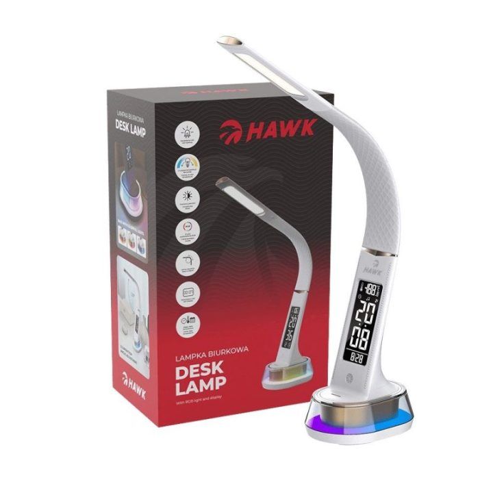 Stalinė lempa su RGB apšvietimu Hawk HW-LAMP05, balta