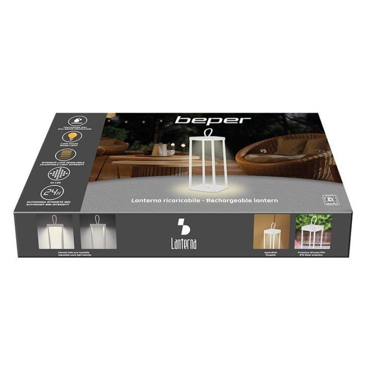 Įkraunamas metalinis žibintas Beper P207ILI101, 2000 mAh, baltas