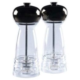 Druskos ir pipirų malūnėlių rinkinys Salter Harper, skaidrūs ir pilki