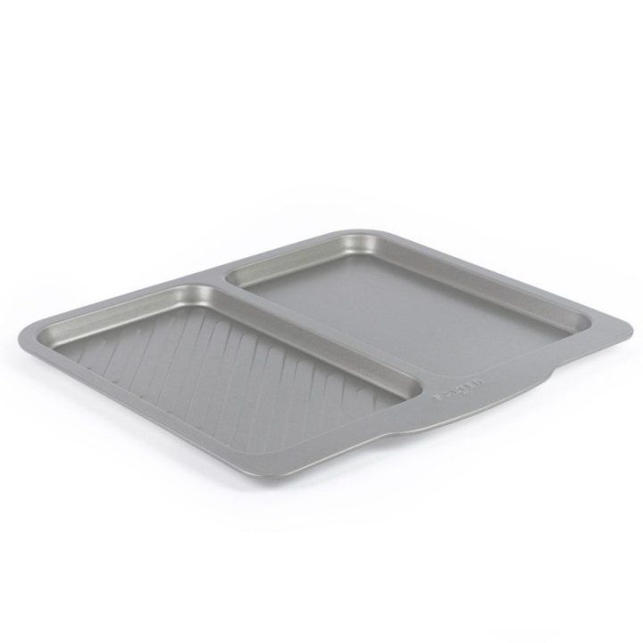 Padalinta kepimo skarda su nepridegančia danga Salter Essentials, 1,8 × 35,5 × 40 cm, pilka