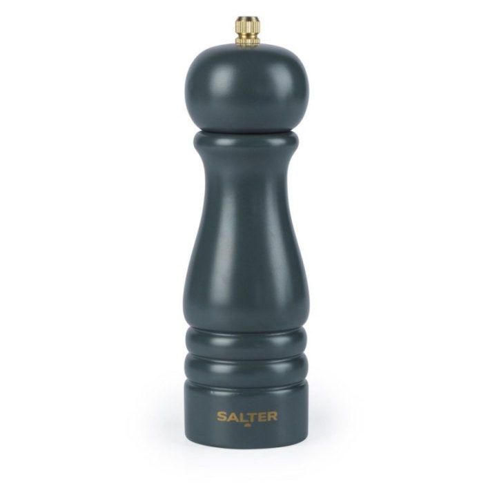 Medinis druskos ir pipirų malūnėlis Salter Olea, 18,9 × 5,5 × 5,5 cm, pilkas