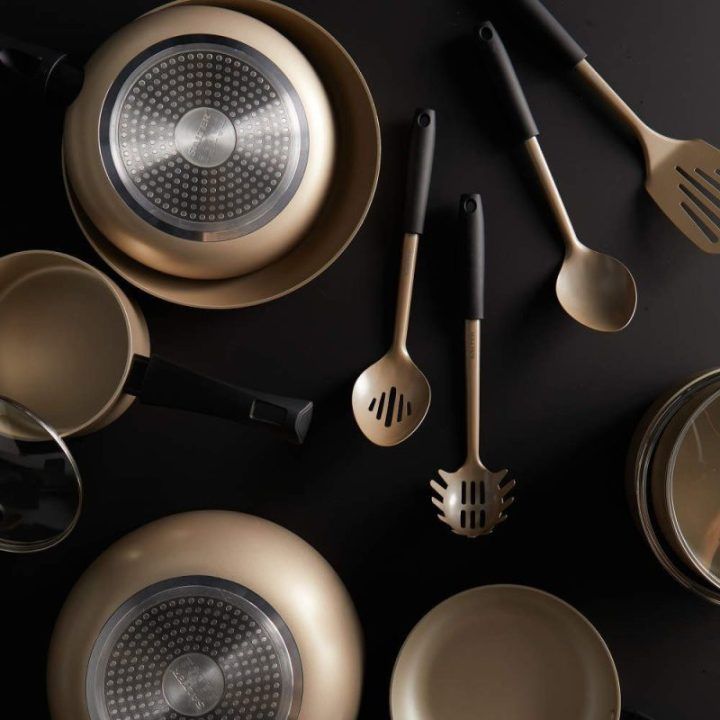 Wok keptuvė Salter Olympus, 28 cm, aukso spalvos