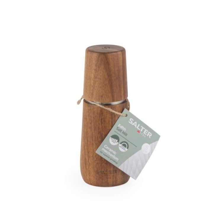 Druskos malūnėlis iš akacijos medienos Salter Edith, 15,5 × 6 × 6 cm, rudas