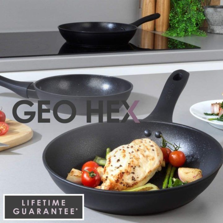 Keptuvių rinkinys su šešiakampe nepridegančia danga Salter Geo Hex, 3 vnt., 20/24/28 cm