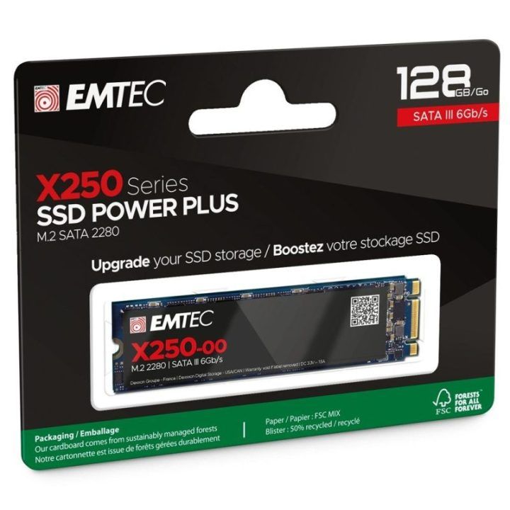 M.2 SATA SSD diskas EMTEC X250 Power Plus, 128 GB
