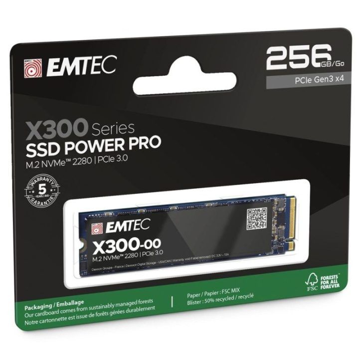M.2 NVMe SSD diskas su PCIe 3.0 sąsaja Emtec X300 Power Pro, 256 GB