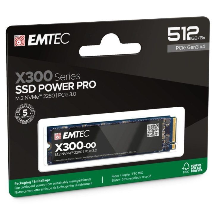 M.2 NVMe SSD diskas Emtec X300 Power Pro, 512 GB