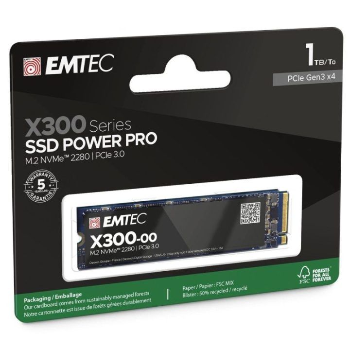 M.2 NVMe PCIe 3.0 SSD diskas Emtec X300 Power Pro, 1 TB