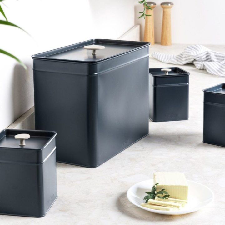 Duoninė su auksine rankena Salter Marino, 14,2 l, 26,2 × 18,8 × 33,8 cm, melsvai pilka