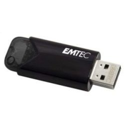 USB 3.2 atmintinė su spyruokliniu slankikliu Emtec Click Easy B110, 512 GB, juoda su spalvotais elementais