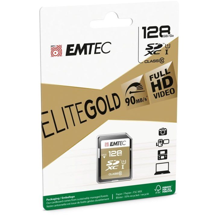 SDXC atminties kortelė UHS-I U1 Emtec EliteGold, 128 GB