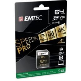 SDXC atminties kortelė UHS-I U3 Emtec SpeedIN Pro, 64 GB