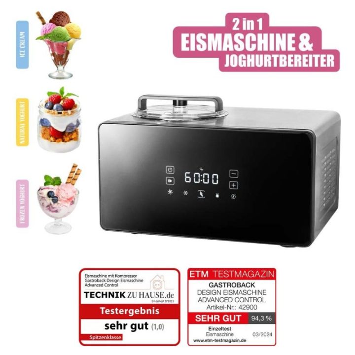 Ledų ir jogurto aparatas Gastroback Design Ice Cream Maker Advanced Control, 1,5 l