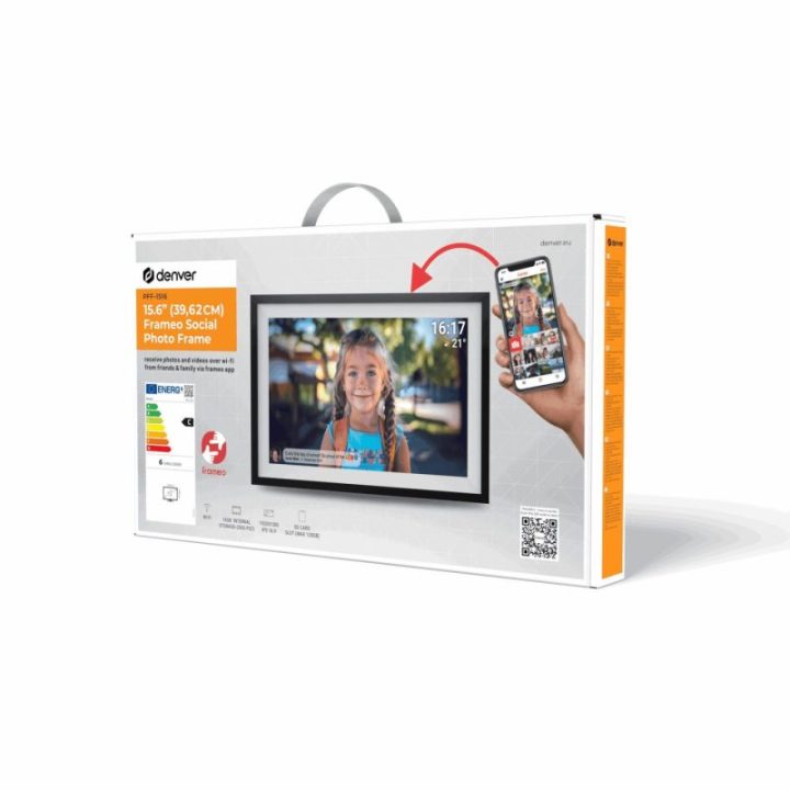 Skaitmeninis nuotraukų rėmelis su 15,6 colio Full HD IPS jutikliniu ekranu Denver PFF-1516, 16 GB