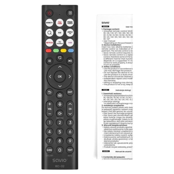 Universalus „Hisense“ TV pultas SAVIO RC-32